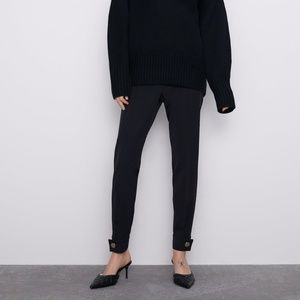 ZARA LEGGINGS WITH ZIP and snap Button Size S